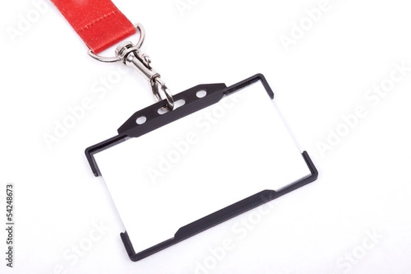 Obraz ID badge isolated on white background