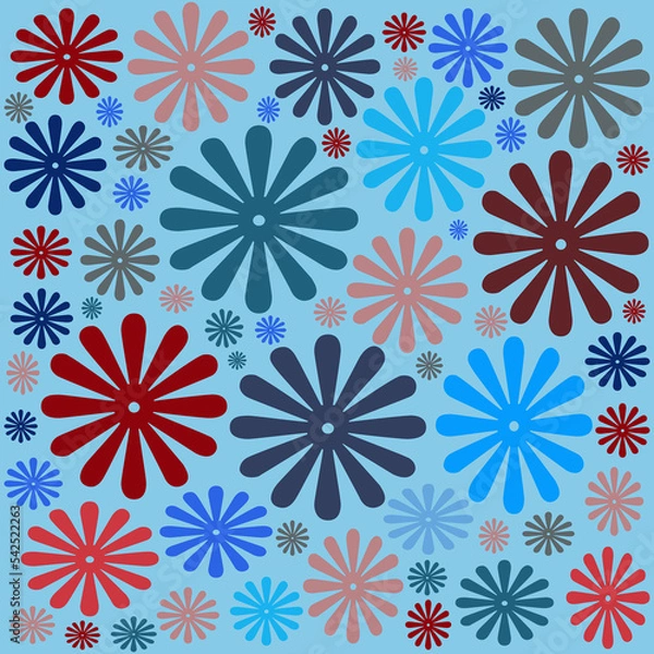 Fototapeta seamless pattern with flowers