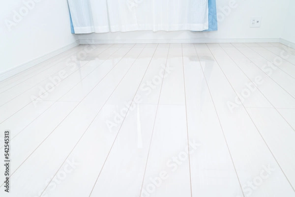 Obraz フロアコーティングをした家の写真。新築住宅。