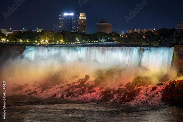 Obraz Niagara Falls at night LED lightshow