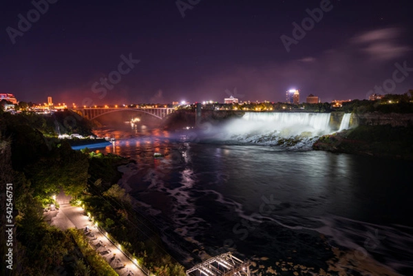 Obraz Niagara Falls at night LED lightshow