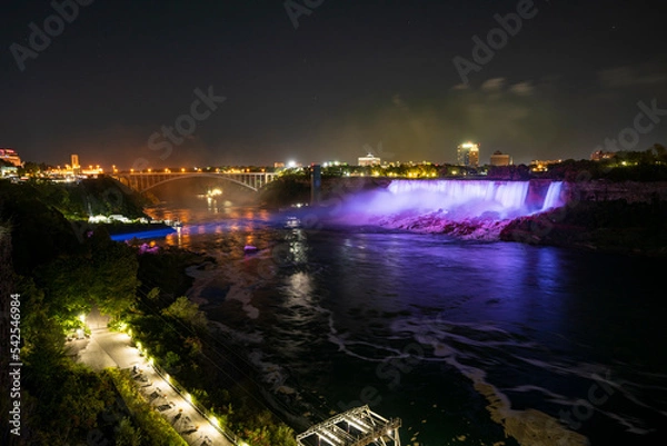 Obraz Niagara Falls at night LED lightshow