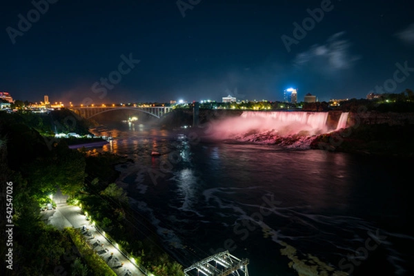 Obraz Niagara Falls at night LED lightshow