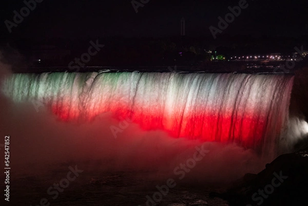 Obraz Niagara Falls at night LED lightshow