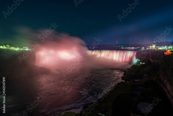 Obraz Niagara Falls at night LED lightshow