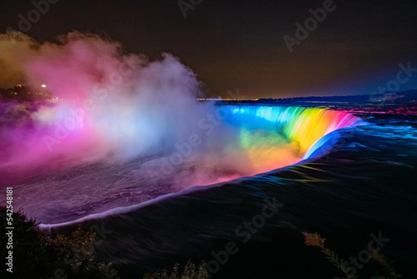 Obraz Niagara Falls at night LED lightshow