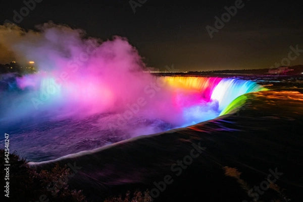 Obraz Niagara Falls at night LED lightshow
