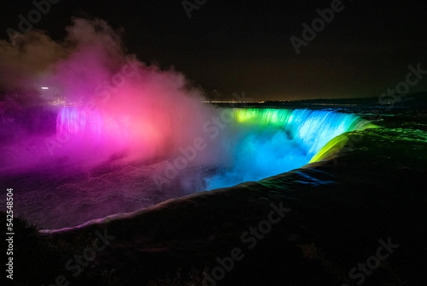 Obraz Niagara Falls at night LED lightshow