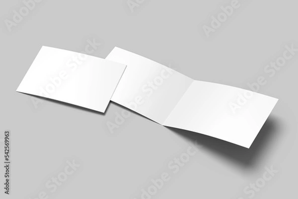 Obraz A5 landscape bifold brochure mockup blank