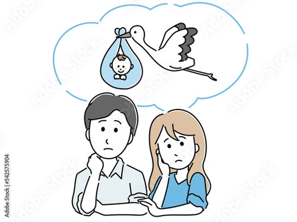 Obraz 赤ちゃんが欲しいカップルのイラスト2