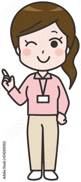 Fototapeta 指をさす介護スタッフの女性