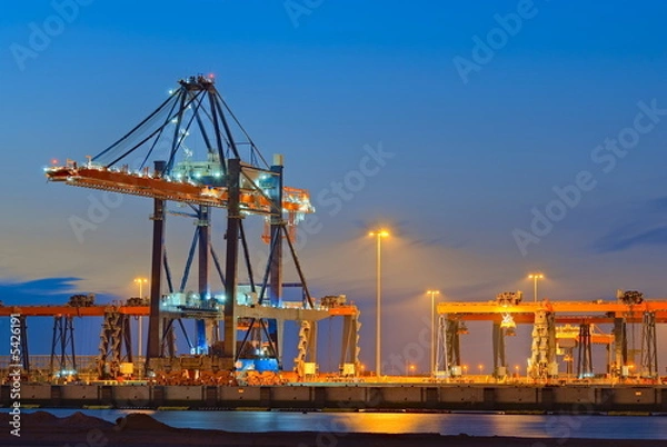 Obraz Container Terminal at Night
