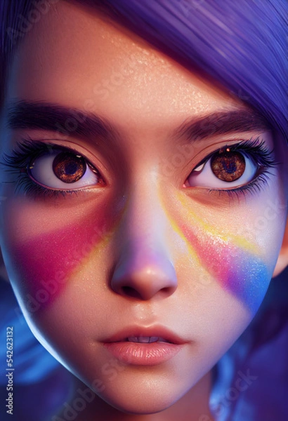 Obraz 3D girl character, Artificial Intelligence generated