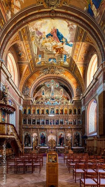 Fototapeta 17.08.2022. Mariapocs, Hungary. Saint Michael arkangelk national shrine. Baroque style greek catolic church from the middle ages. Famous by a Virgin Maria picture what was cryed in 1696