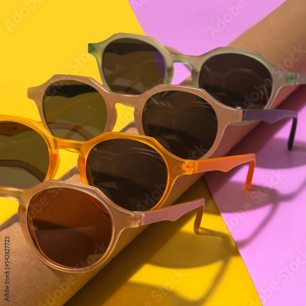 Obraz creative sunglasses on colorful background