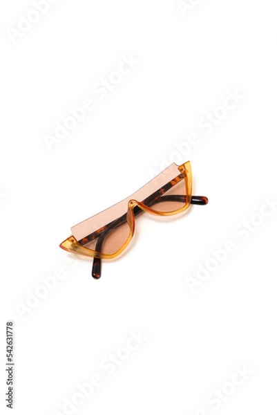 Fototapeta creative sunglasses on white background