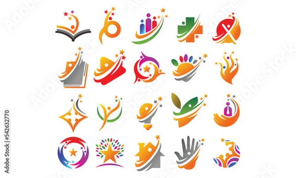 Obraz Success star people logo vector image