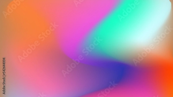Fototapeta Abstract blue and purple liquid wavy shapes futuristic banner. Glowing retro waves vector background