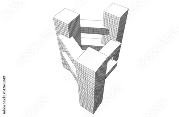 Fototapeta Abstract architectural wallpaper design, digital concept background 
