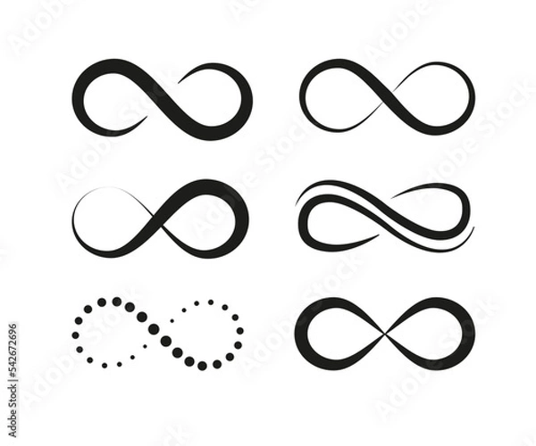 Fototapeta Infinity icon set. Infinity, eternity, infinite, endless, loop symbols vector