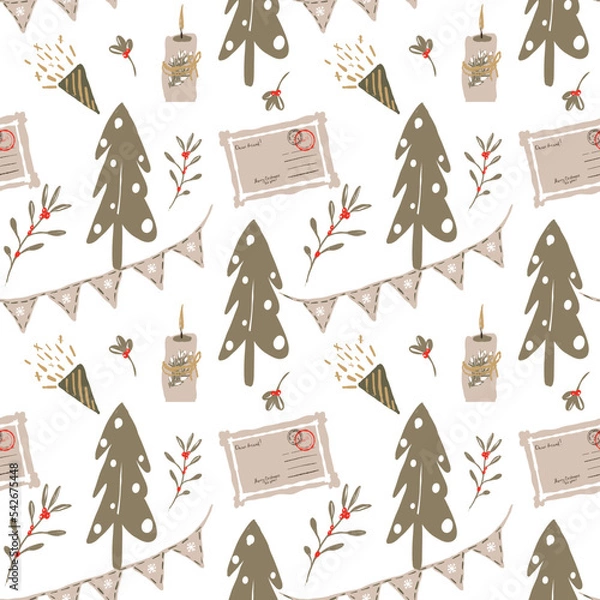 Obraz Pattern of christmas cards,trees