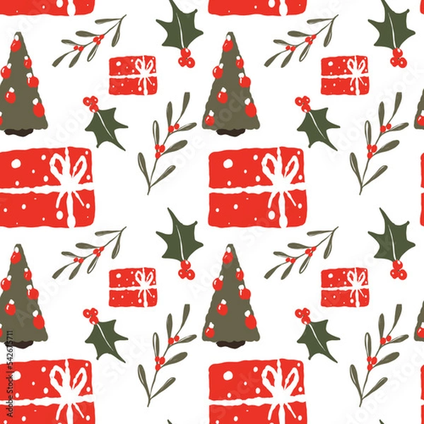 Obraz christmas pattern,gift,red,
