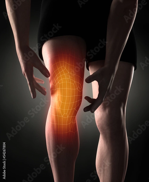 Obraz Man knee pain concept