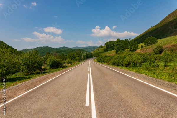 Fototapeta Beautiful Altai road in spring