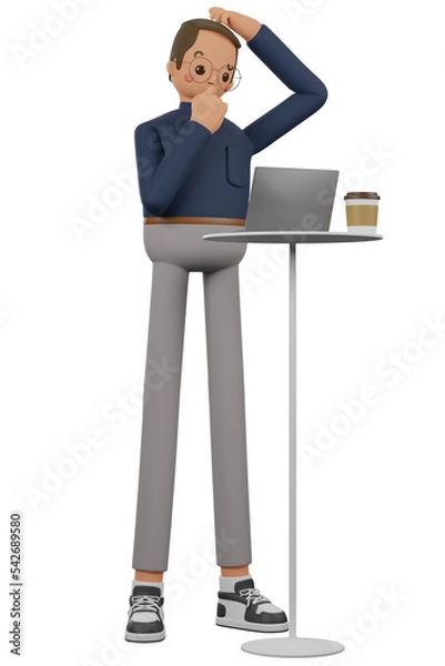 Fototapeta man scratching his head Elements and illustration