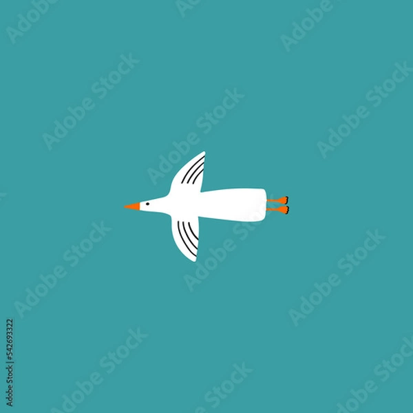 Obraz Flying white seagull