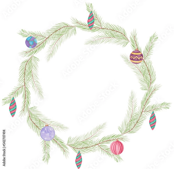 Fototapeta christmas wreath pine frame 