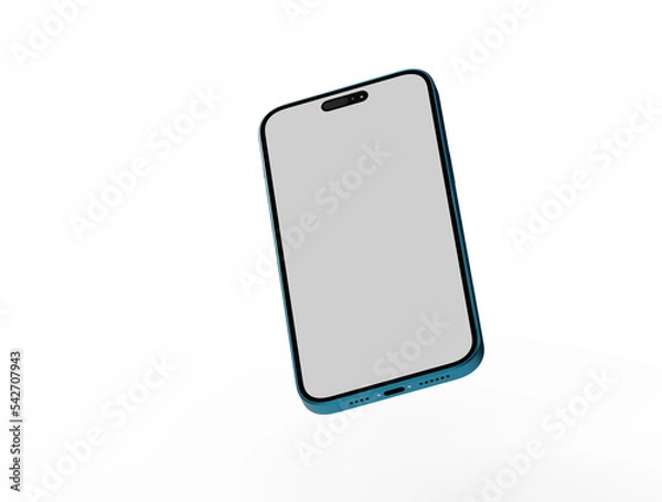 Fototapeta 3d render illustration hand holding the white smartphone