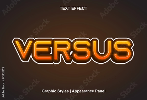 Fototapeta text effect versus with editable graphic style.