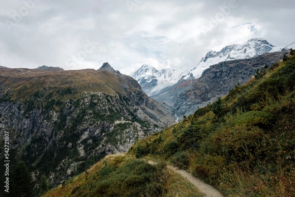 Obraz hiking trail in saas fee