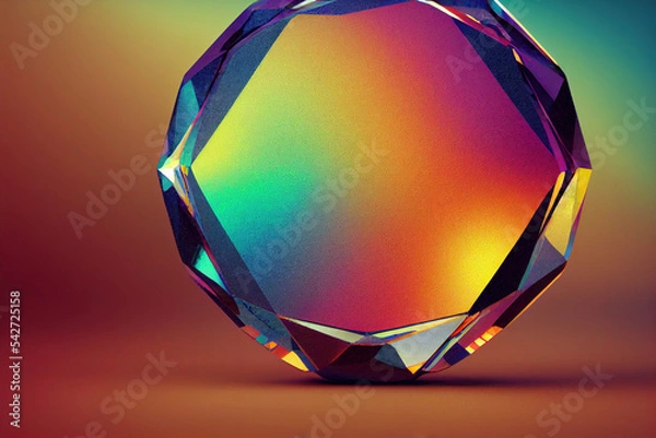 Fototapeta crystal ball on colorful. 3d rendered digital illustration.