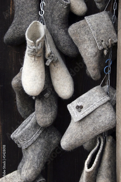 Fototapeta russian winter footwear - valenki