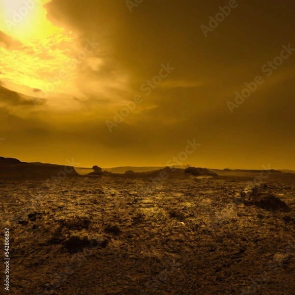 Obraz Apocalyptic wasteland after a nuclear fallout apocalypse