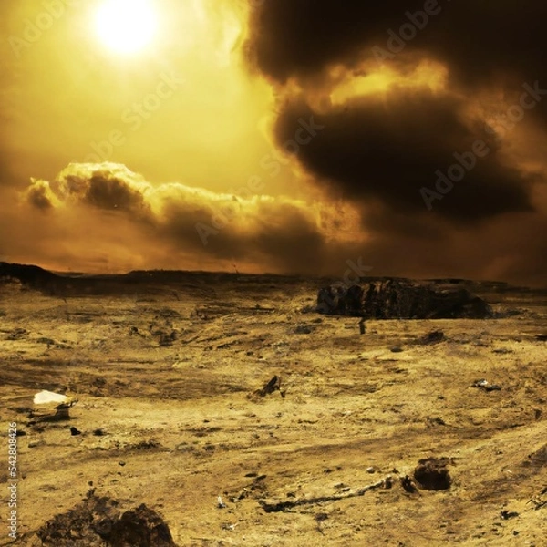 Obraz Apocalyptic wasteland after a nuclear apocalypse