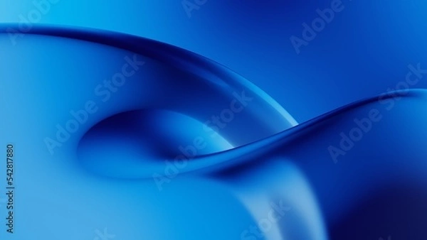 Fototapeta Abstract 3D blue fluid twisted wavy glass morphism. Design visual element for background, wallpaper, banner, cover,  poster or header.