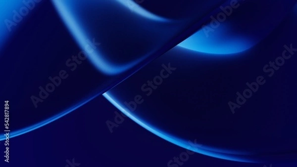 Fototapeta Abstract 3D dark blue fluid twisted wavy glass morphism. Design visual element for background, wallpaper, banner, cover,  poster or header.