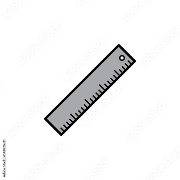 Fototapeta Ruler icon vector logo design template