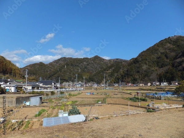 Obraz 早春の山里