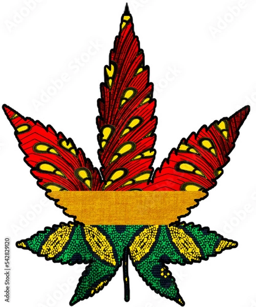 Obraz Rasta themed Marijuana Leaf
