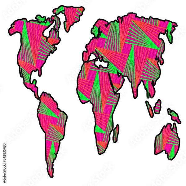 Obraz Retro Funky World Map