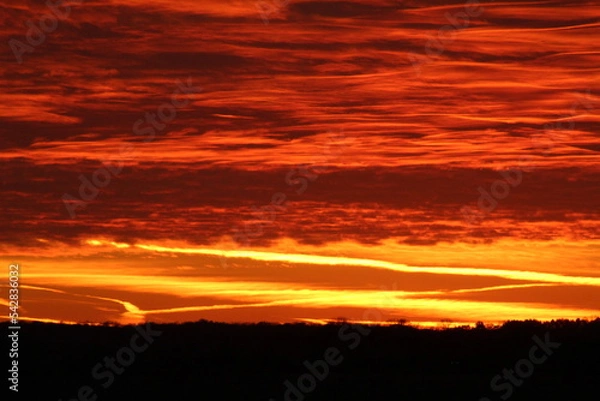 Obraz red sunset sky