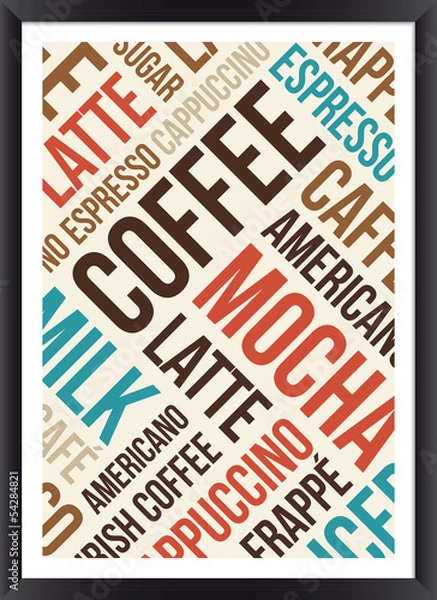 Fototapeta Coffee words cloud poster