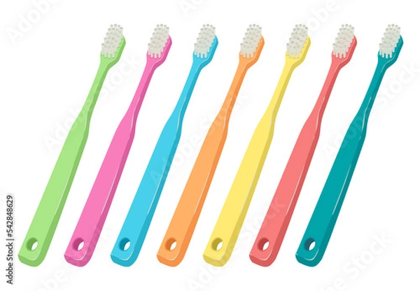 Obraz あおり気味のたくさんの歯ブラシ
