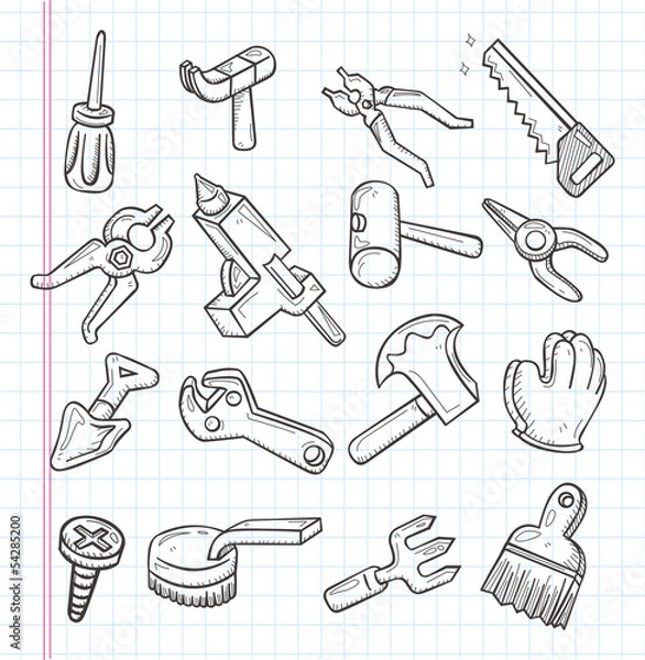 Obraz doodle tools icon