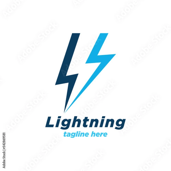 Fototapeta lightning bolt logo design vector template