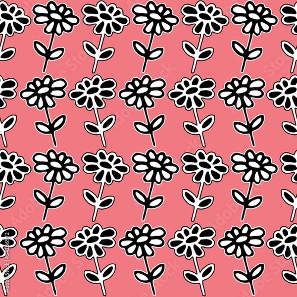 Obraz Seamless pattern flowers vector illustration background